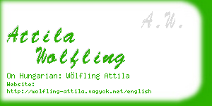 attila wolfling business card